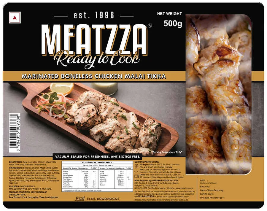 Meatzza Chicken Malai Seekh Kebab